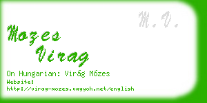 mozes virag business card